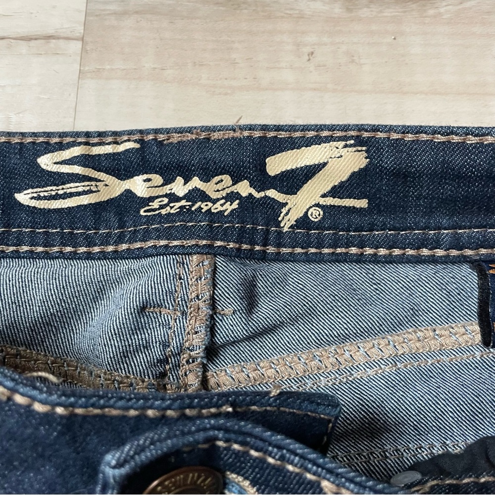 Seven7 Women's Dark Blue Straight Leg Jeans - Picture 4 of 10